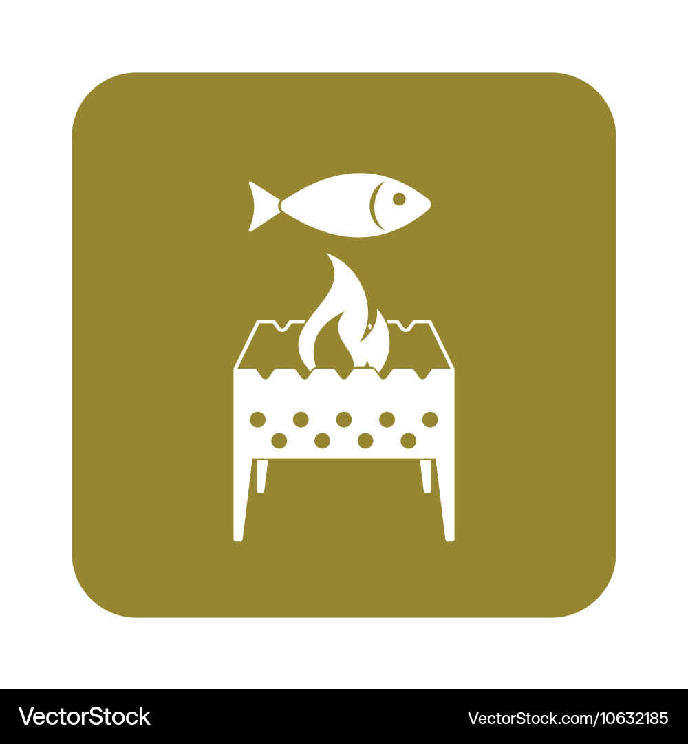 Grilled fish icon Royalty Free Vector Image - VectorStock