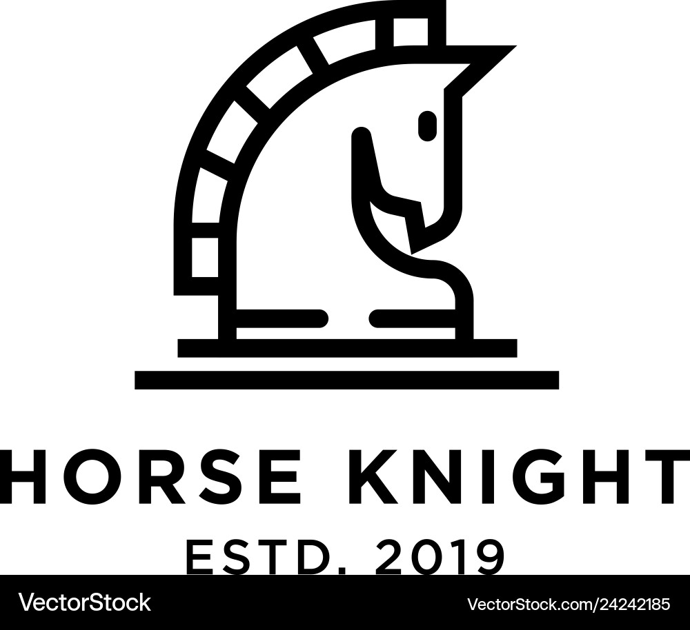 Horse knight logo design inspiration Royalty Free Vector