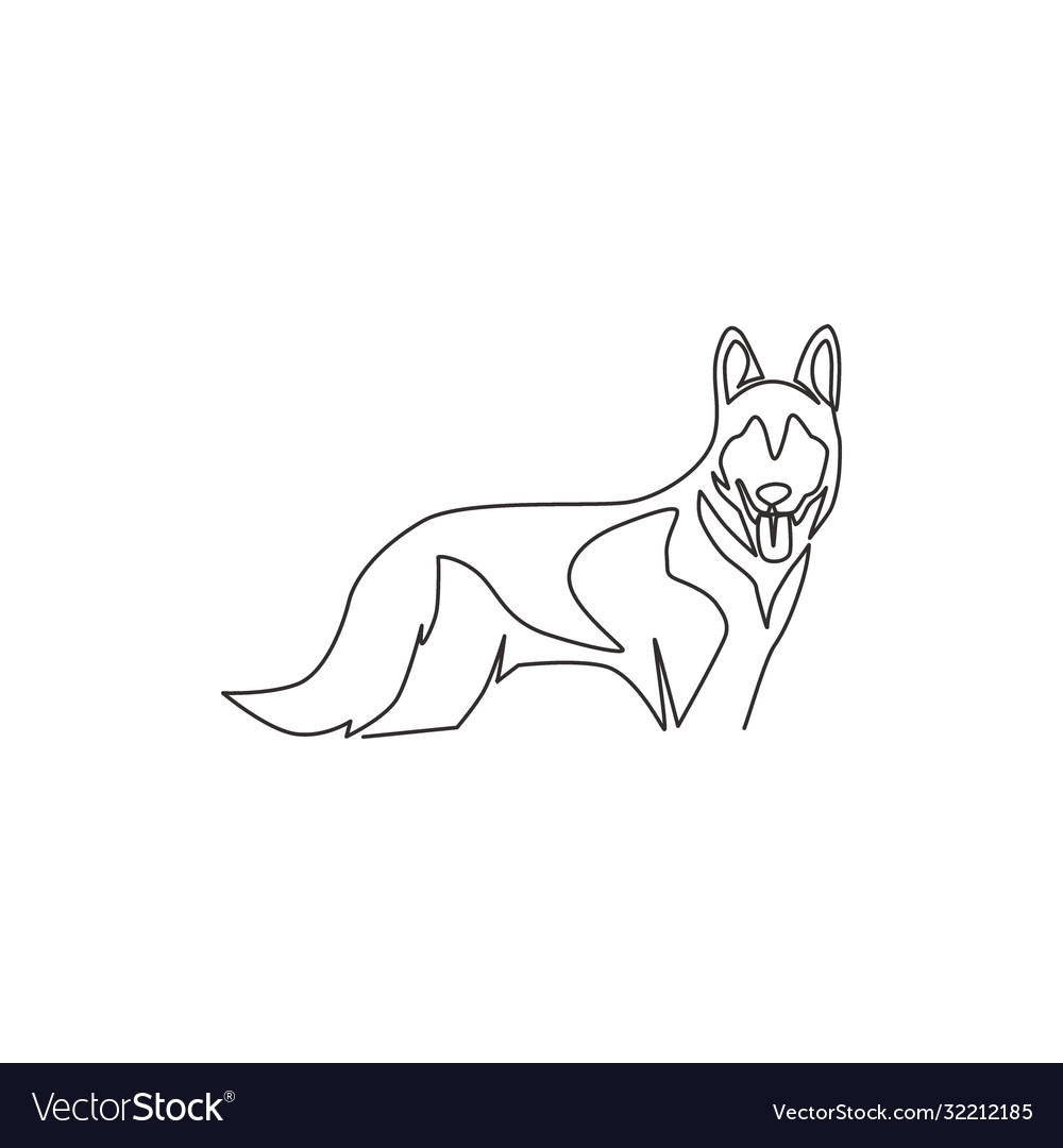 Single continuous line drawing simple cute Vector Image