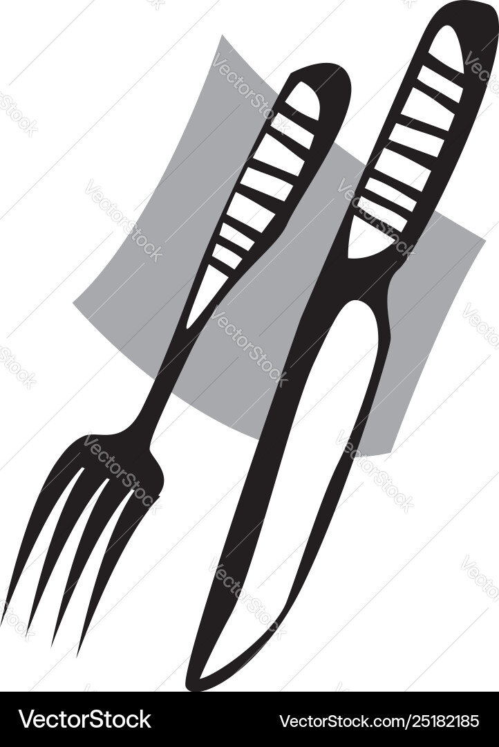 Table setting knife and fork Royalty Free Vector Image