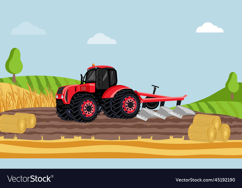 Agricultural machine composition Royalty Free Vector Image