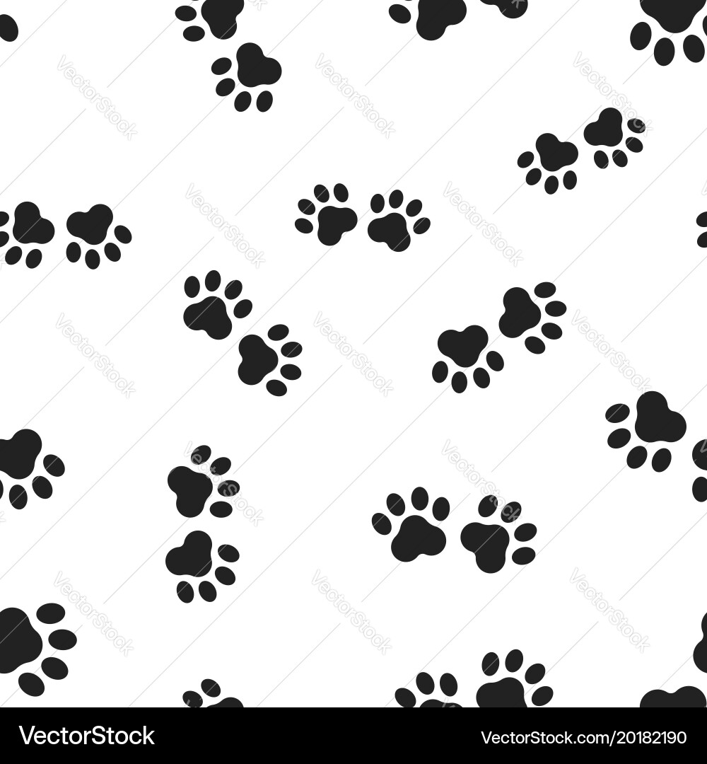 Animal paw print seamless pattern background Vector Image