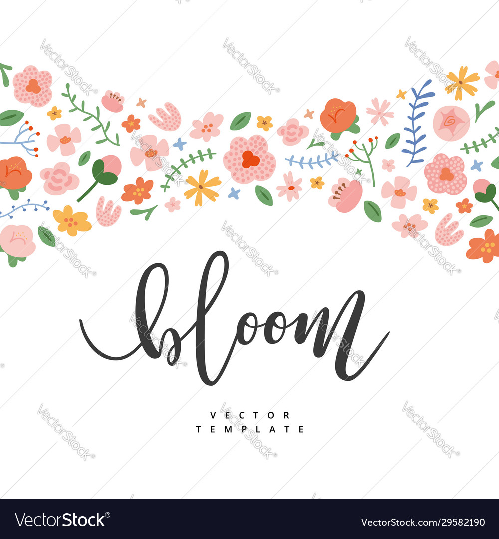 Floral template with copy space spring card