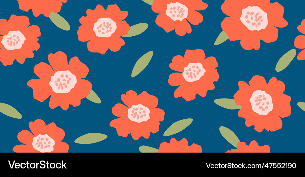 Hand drawn flowers seamless patterns Royalty Free Vector