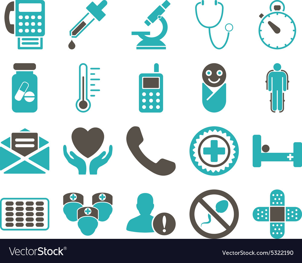 Medical bicolor icons Royalty Free Vector Image