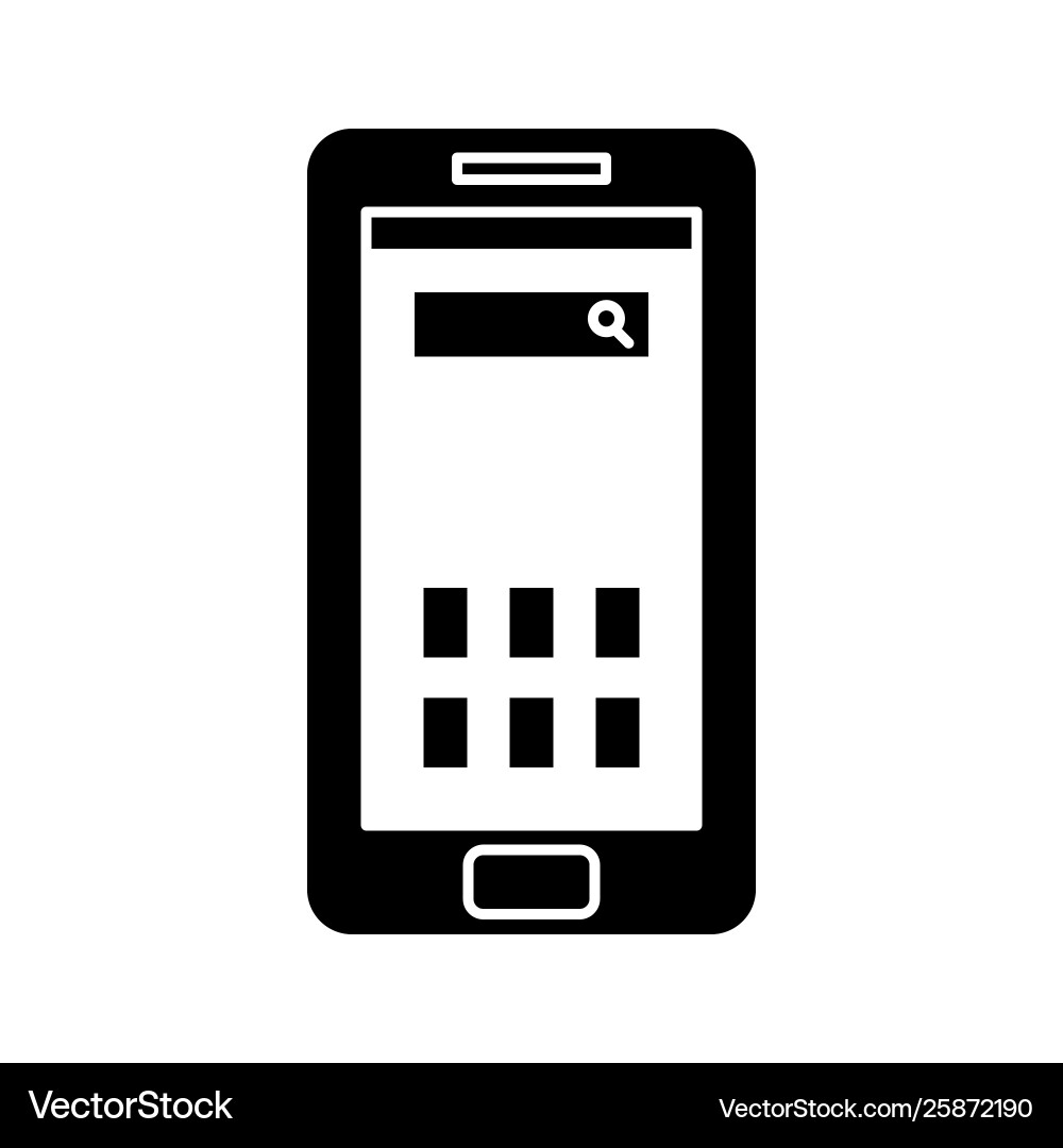 Mobile phone with blank screen in flat style Vector Image