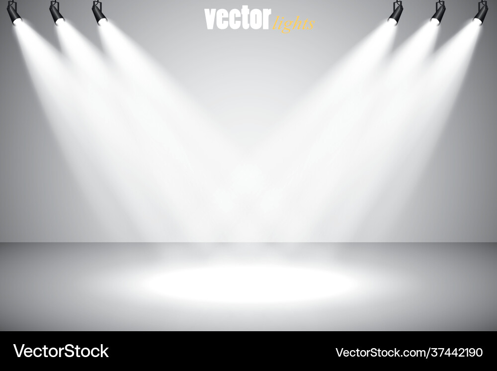 Spotlights scene light effects glow Royalty Free Vector