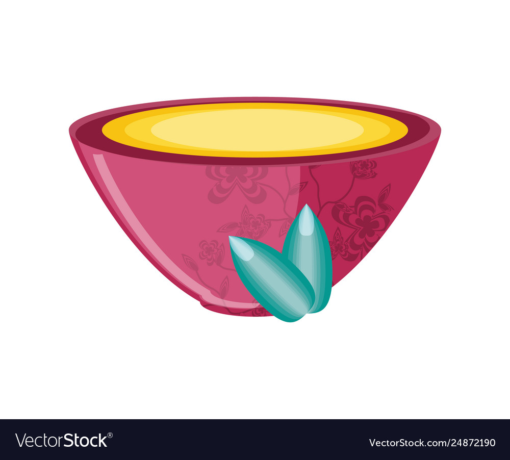 Tea cup with leafs Royalty Free Vector Image - VectorStock