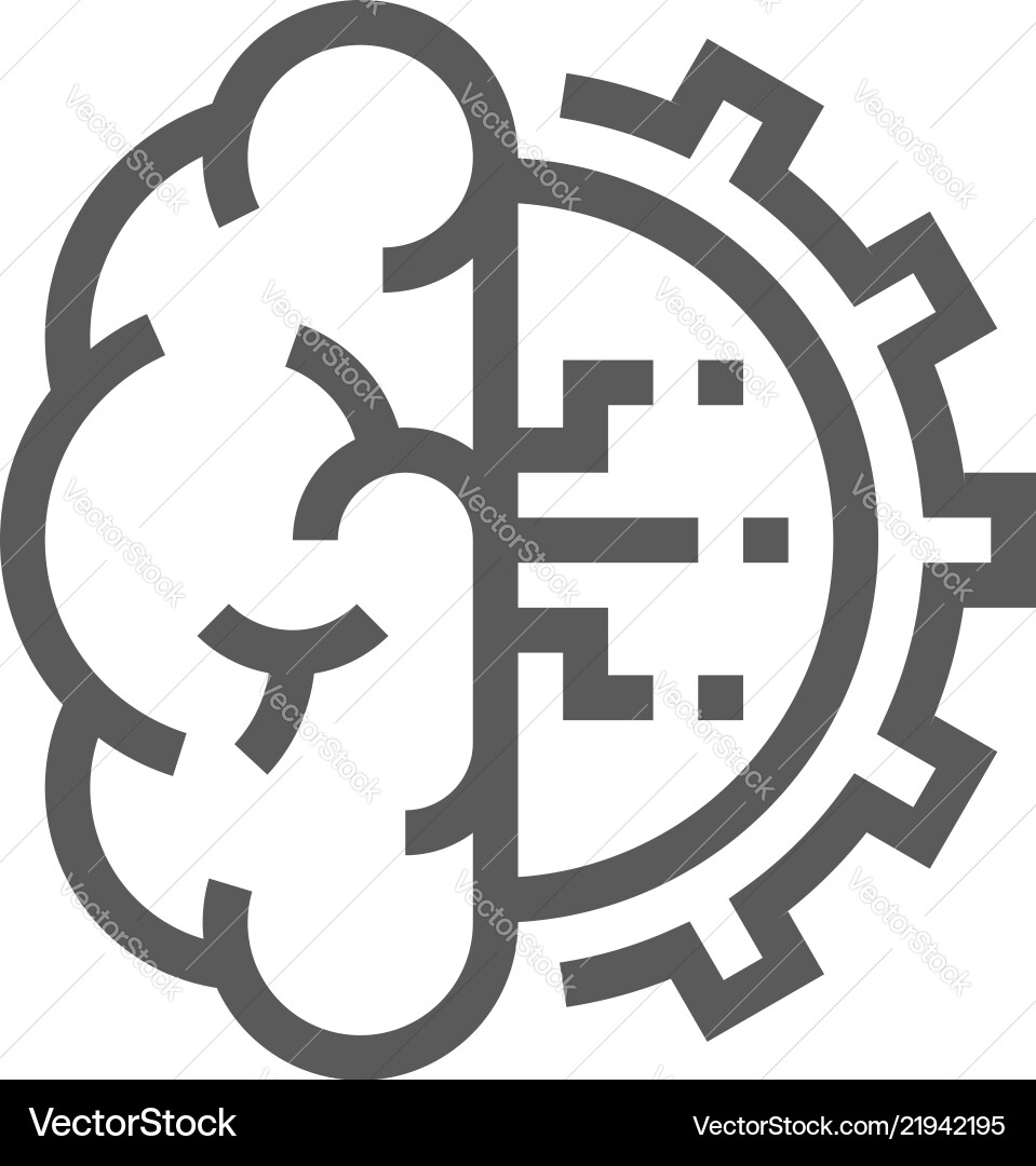 Artificial intelligence line icon Royalty Free Vector Image