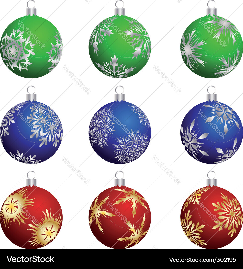 Christmas balls set Royalty Free Vector Image - VectorStock