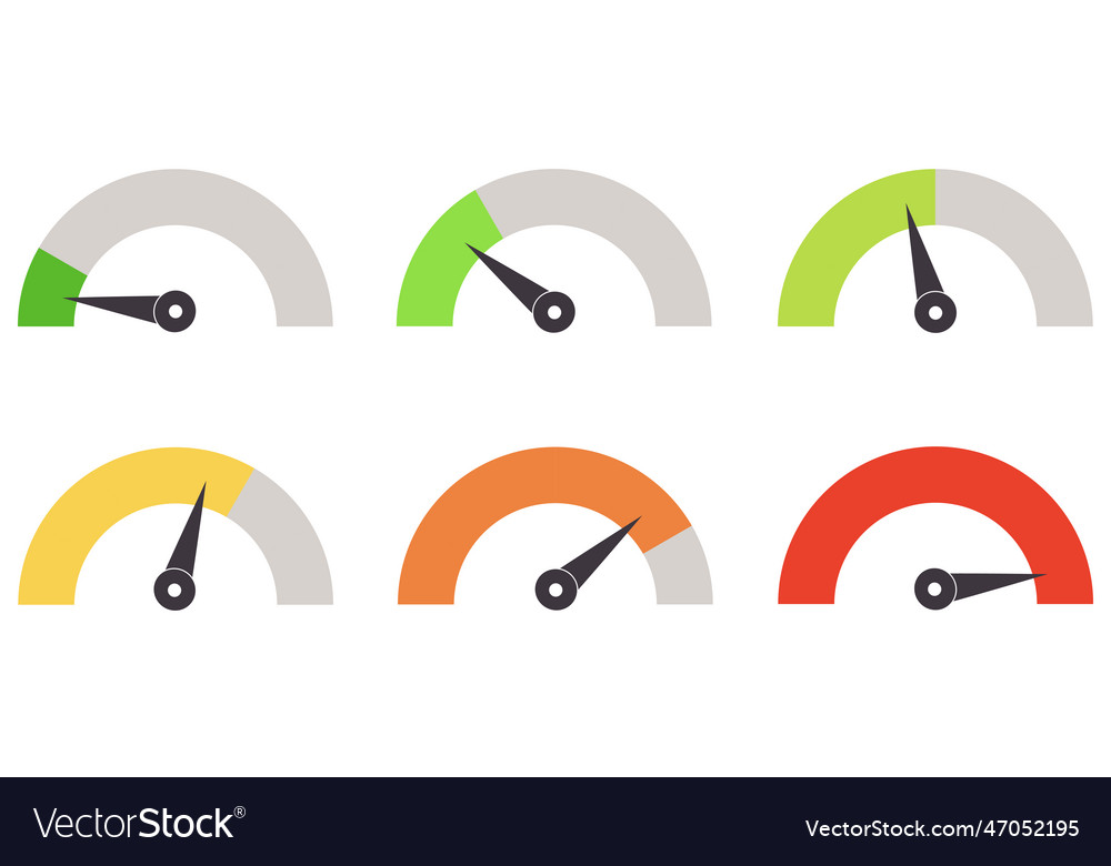 Dashboard colorful speedometer icons set