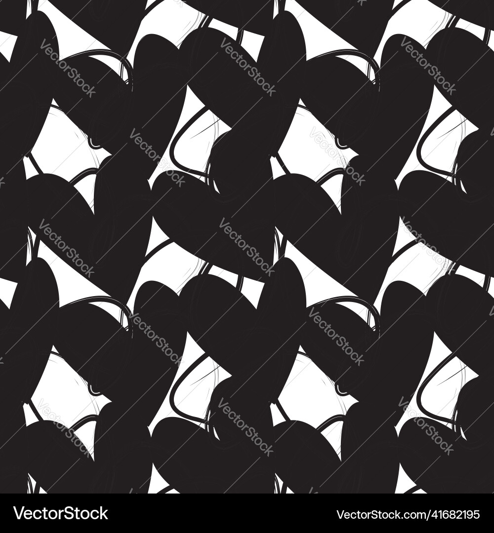Heart shaped brush stroke seamless pattern design Vector Image