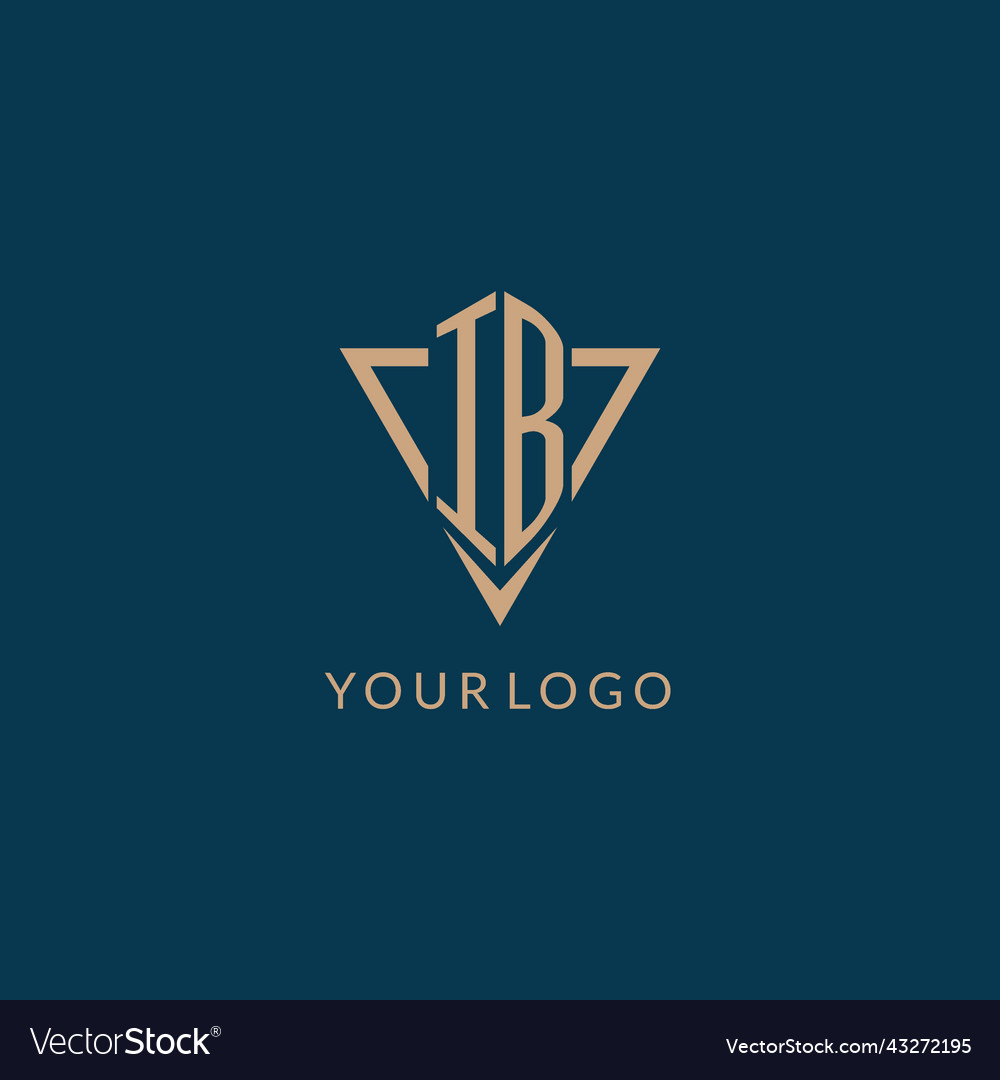 Ib logo initials triangle shape style creative Vector Image