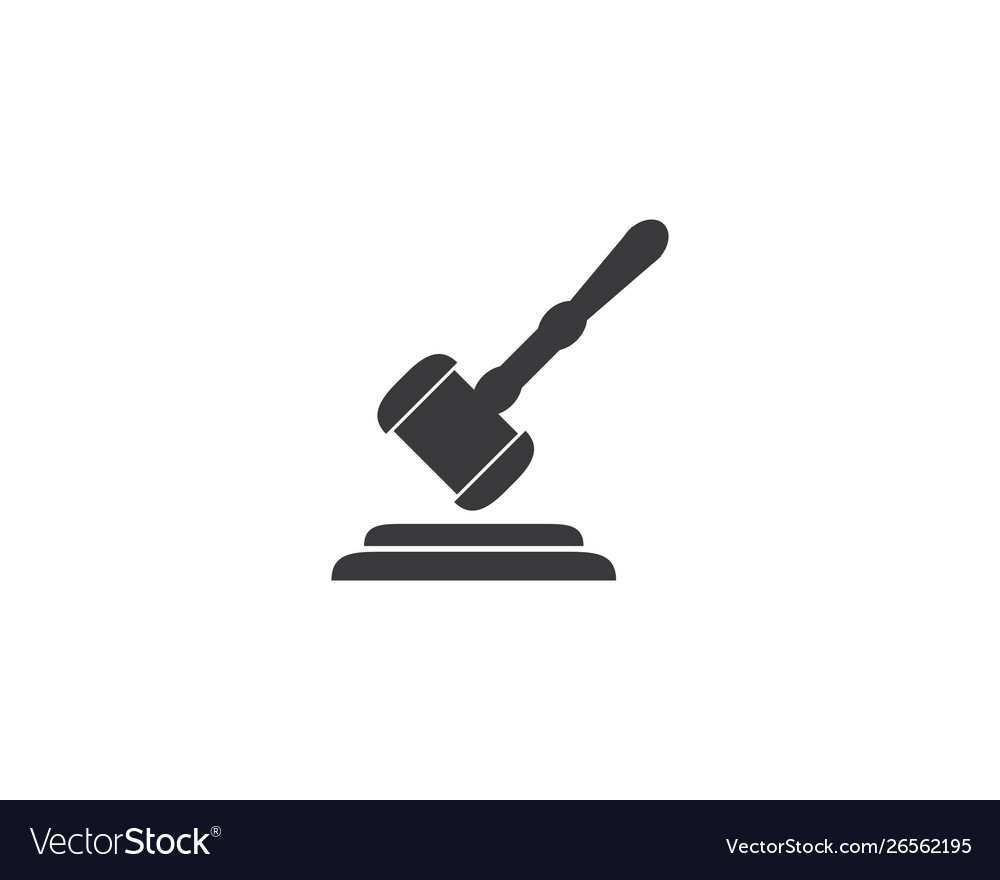 Law hammer logo template Royalty Free Vector Image