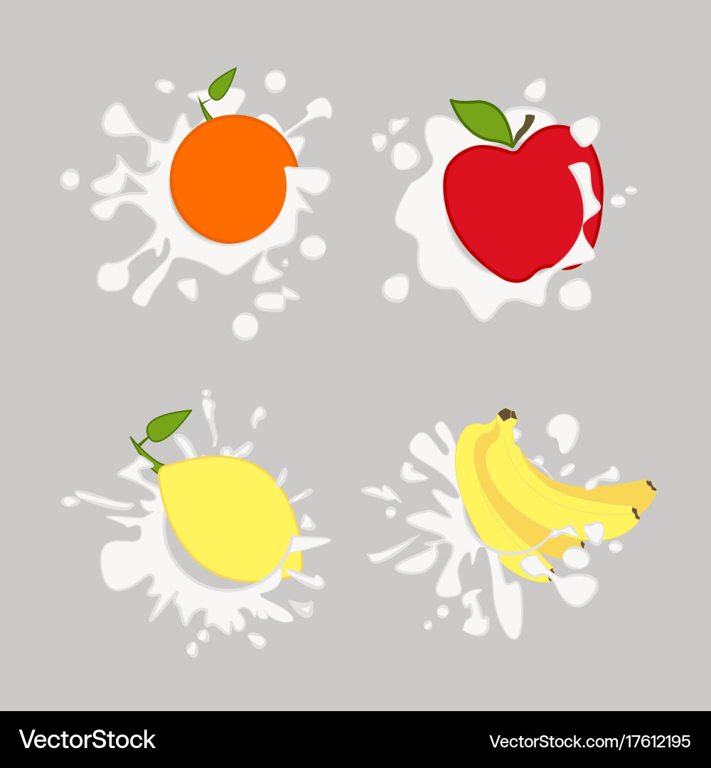 Lemon orange apple Royalty Free Vector Image - VectorStock