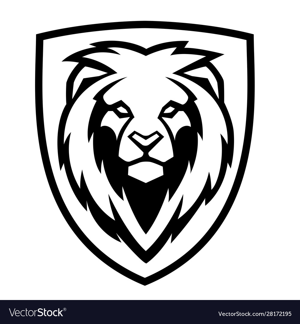 Lion aggry king drawing black amp white Royalty Free Vector