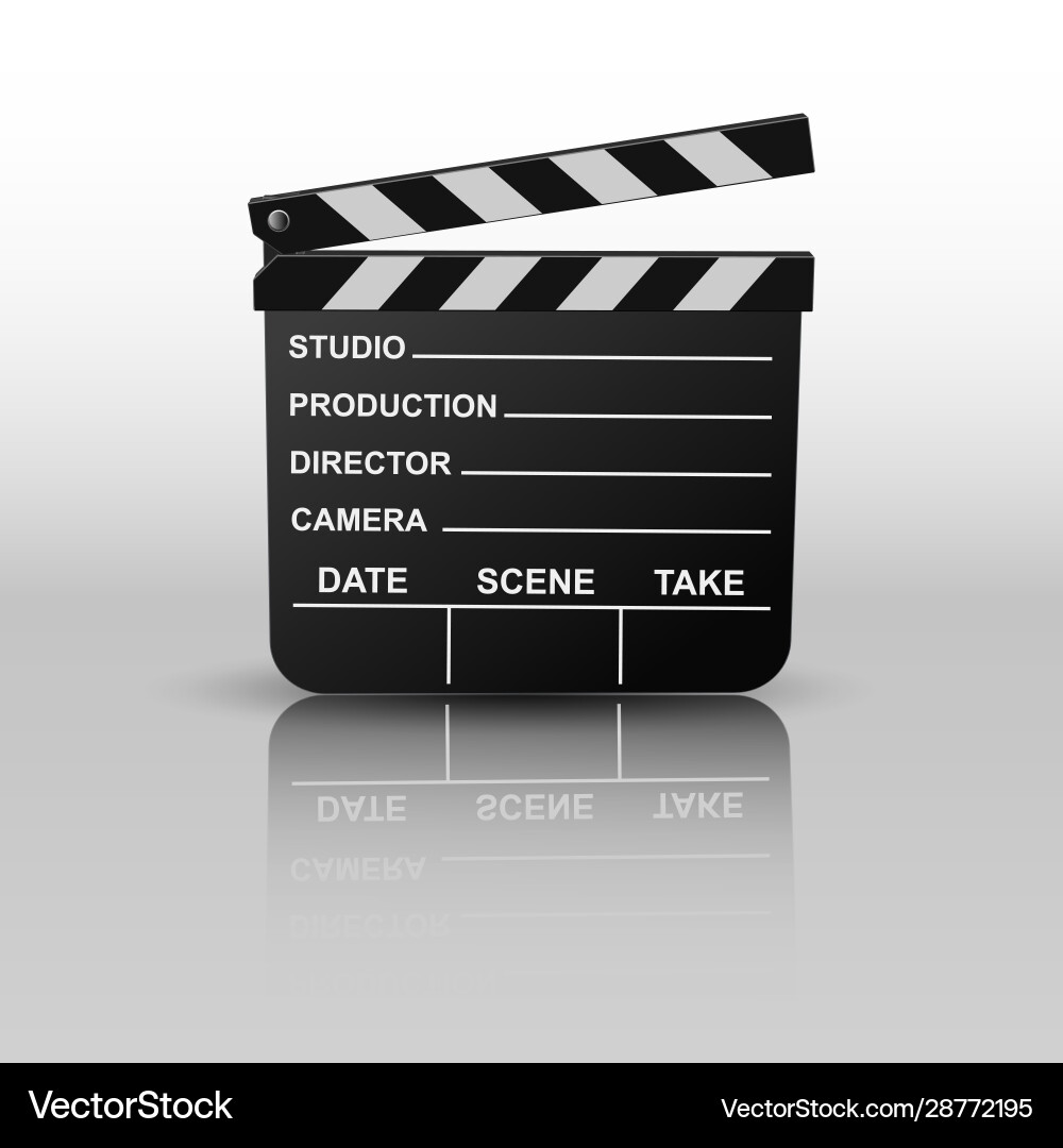 Movie clapper board isolated Royalty Free Vector Image