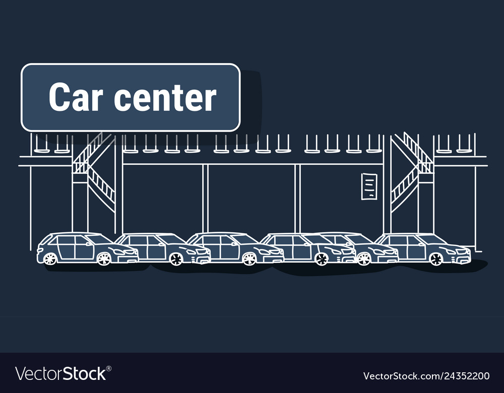 Cars dealership center showroom building interior