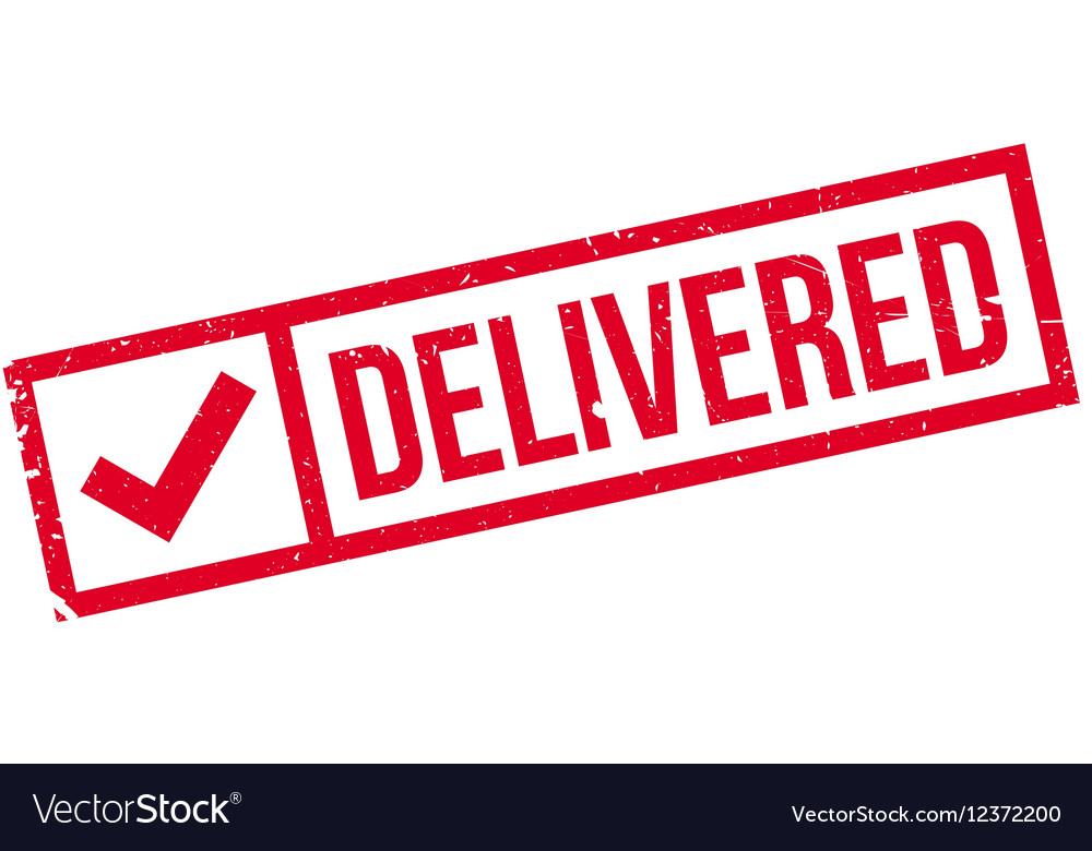 Delivered stamp rubber grunge Royalty Free Vector Image