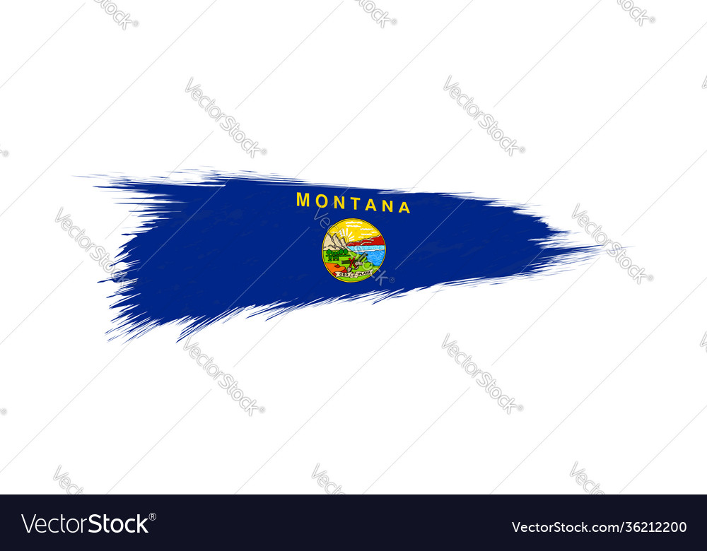 Flag montana us state in grunge brush Royalty Free Vector