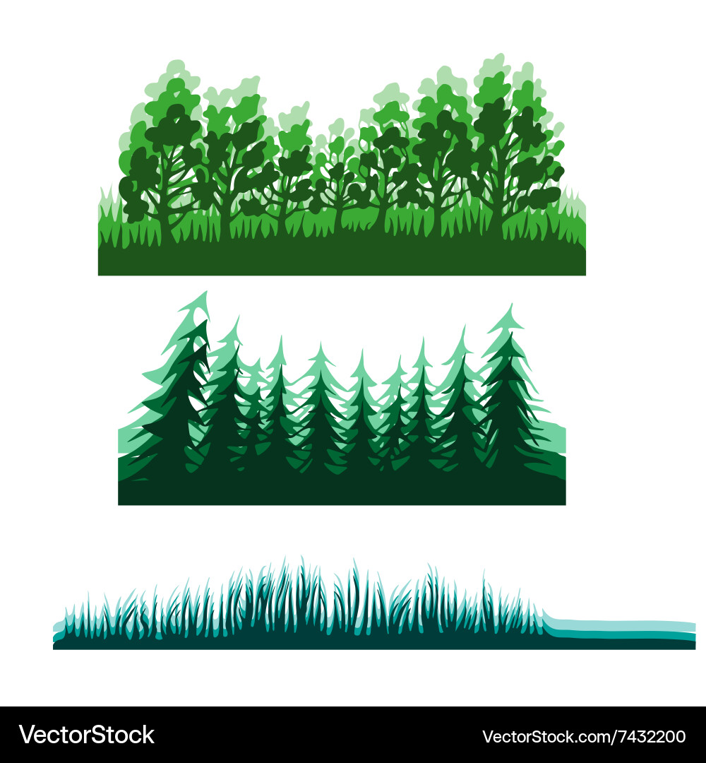 Flat forest background Royalty Free Vector Image