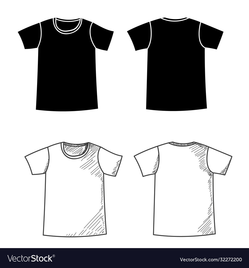 Isolated t-shirt silhouette and sketch Royalty Free Vector