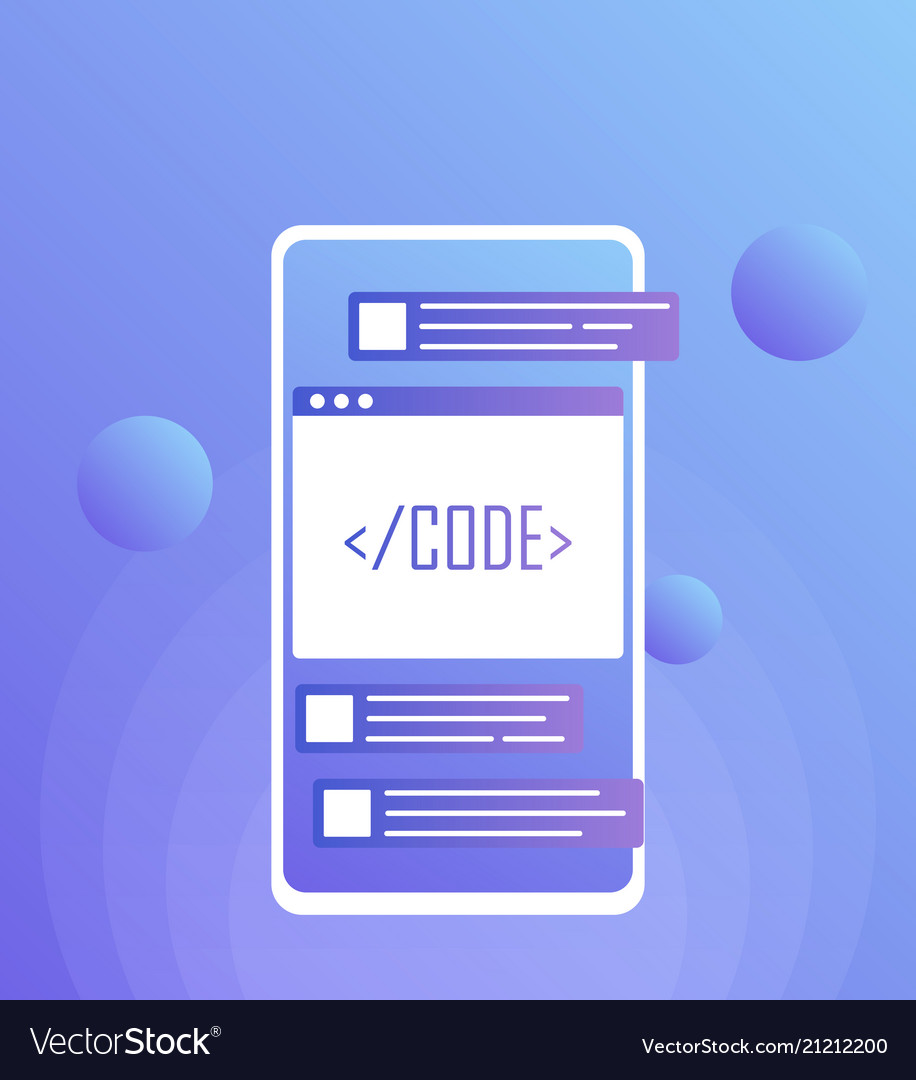 Mobile web development concept app Royalty Free Vector Image