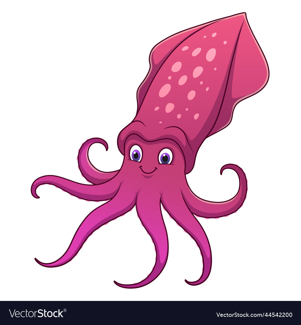 Squid cartoon animal Royalty Free Vector Image