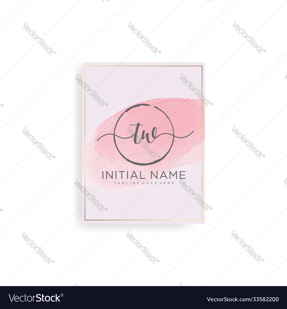 Tw letter initial with royal templateelegant Vector Image