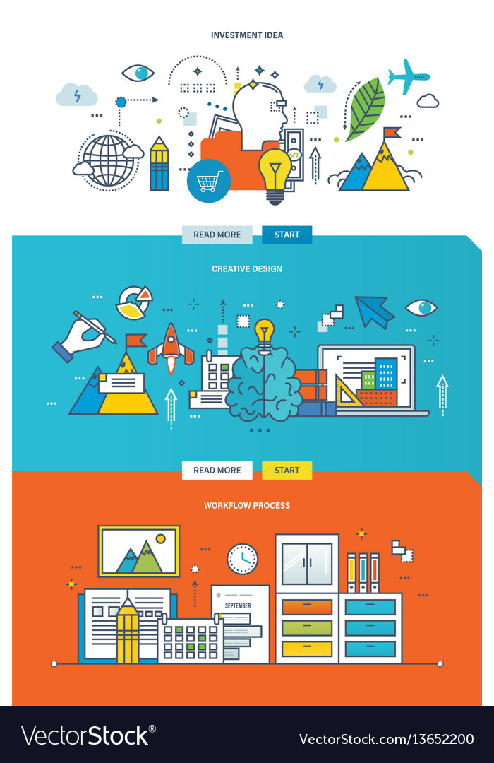 Workflow process creative design investment idea Vector Image