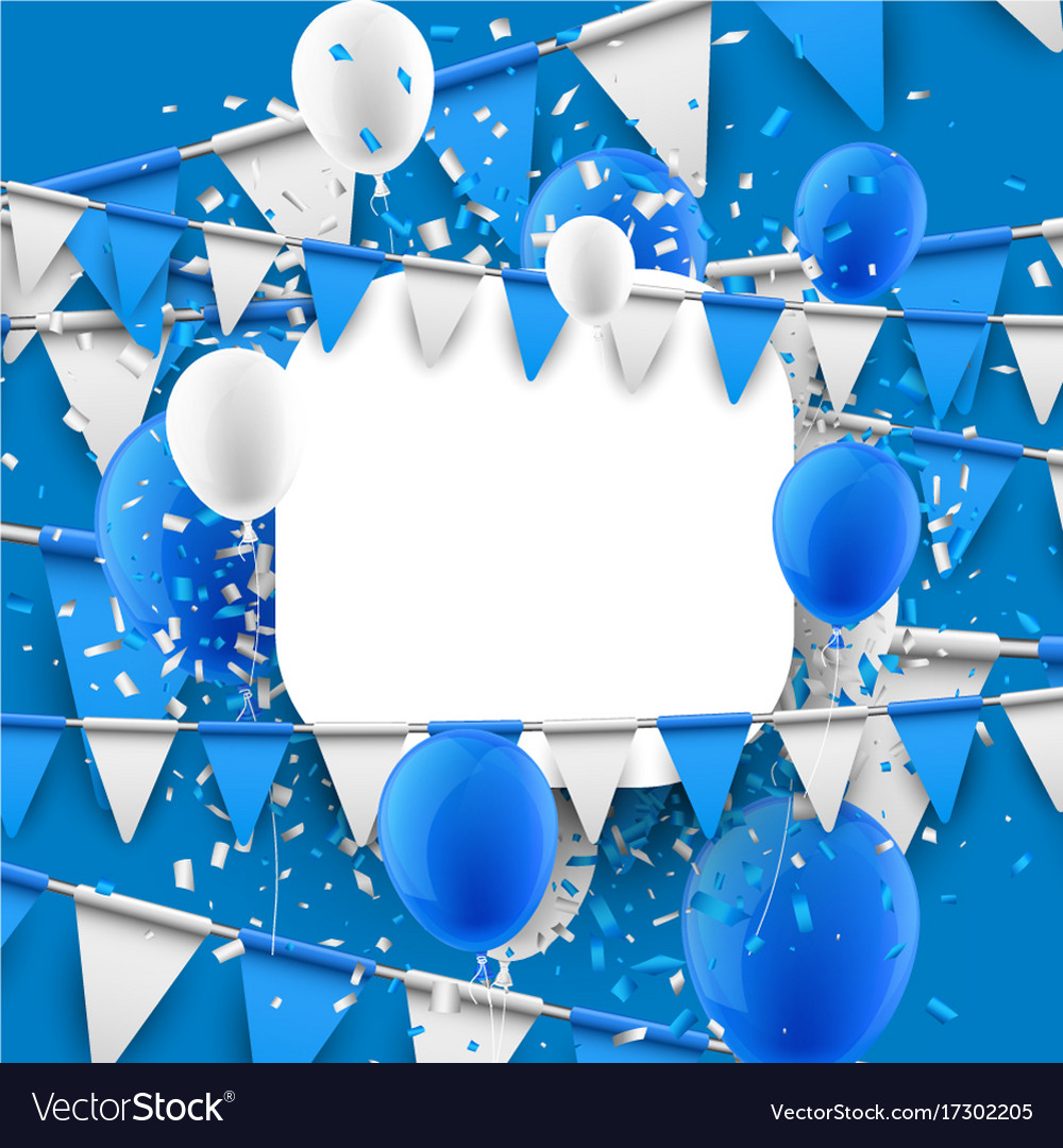 Background with flags and balloons Royalty Free Vector Image