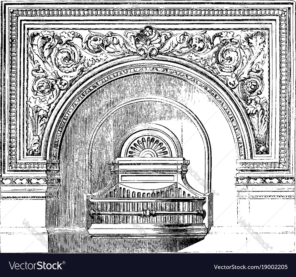 Fire Grate Lateral Bars Vintage Engraving Vector Image