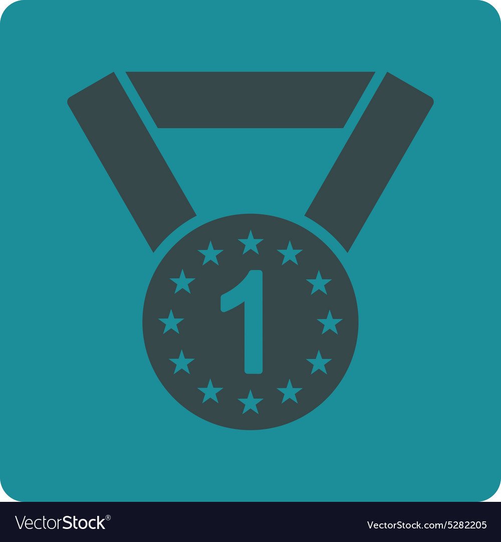 First medal icon from award buttons overcolor set Vector Image