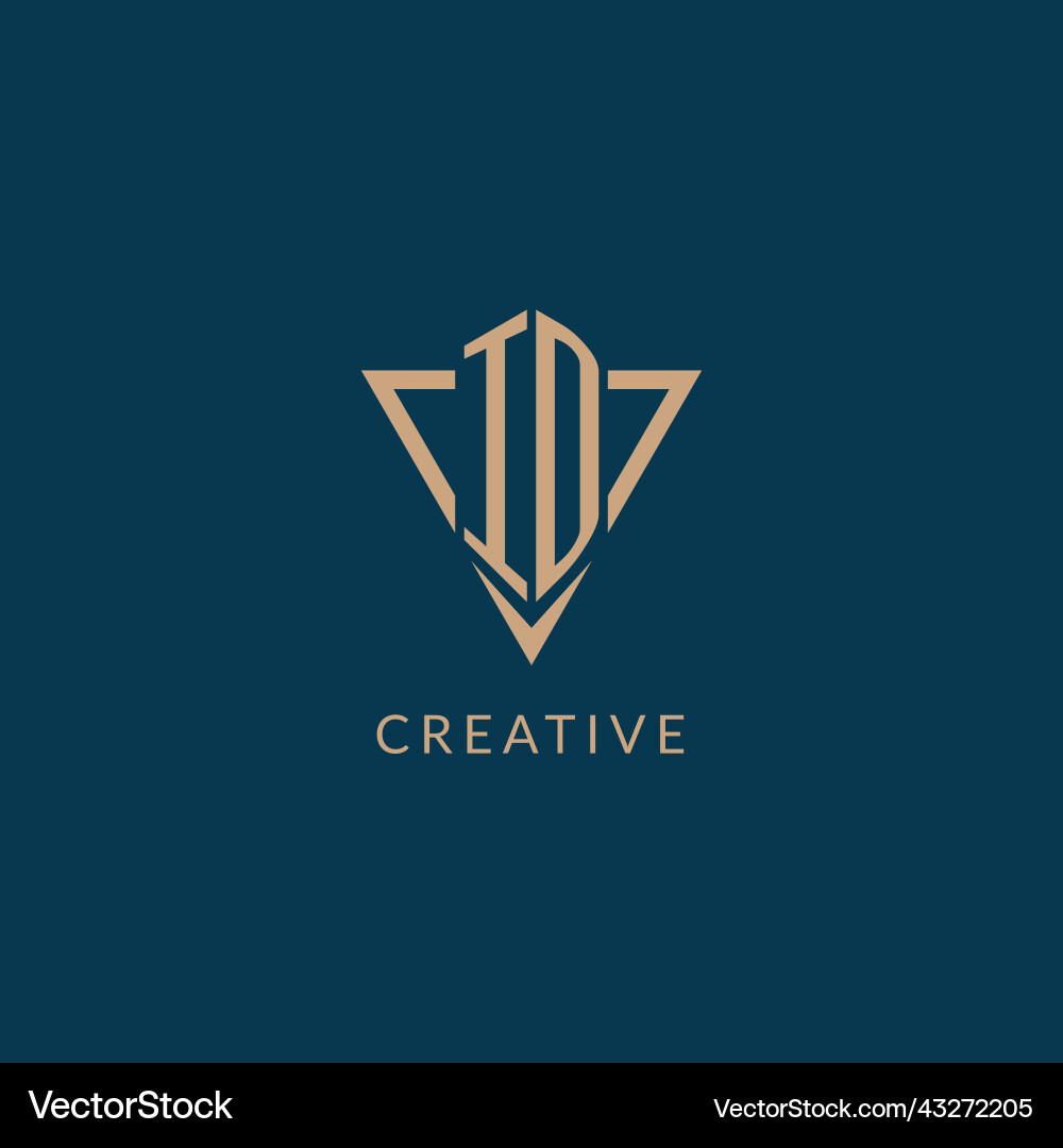 Id logo initials triangle shape style creative Vector Image