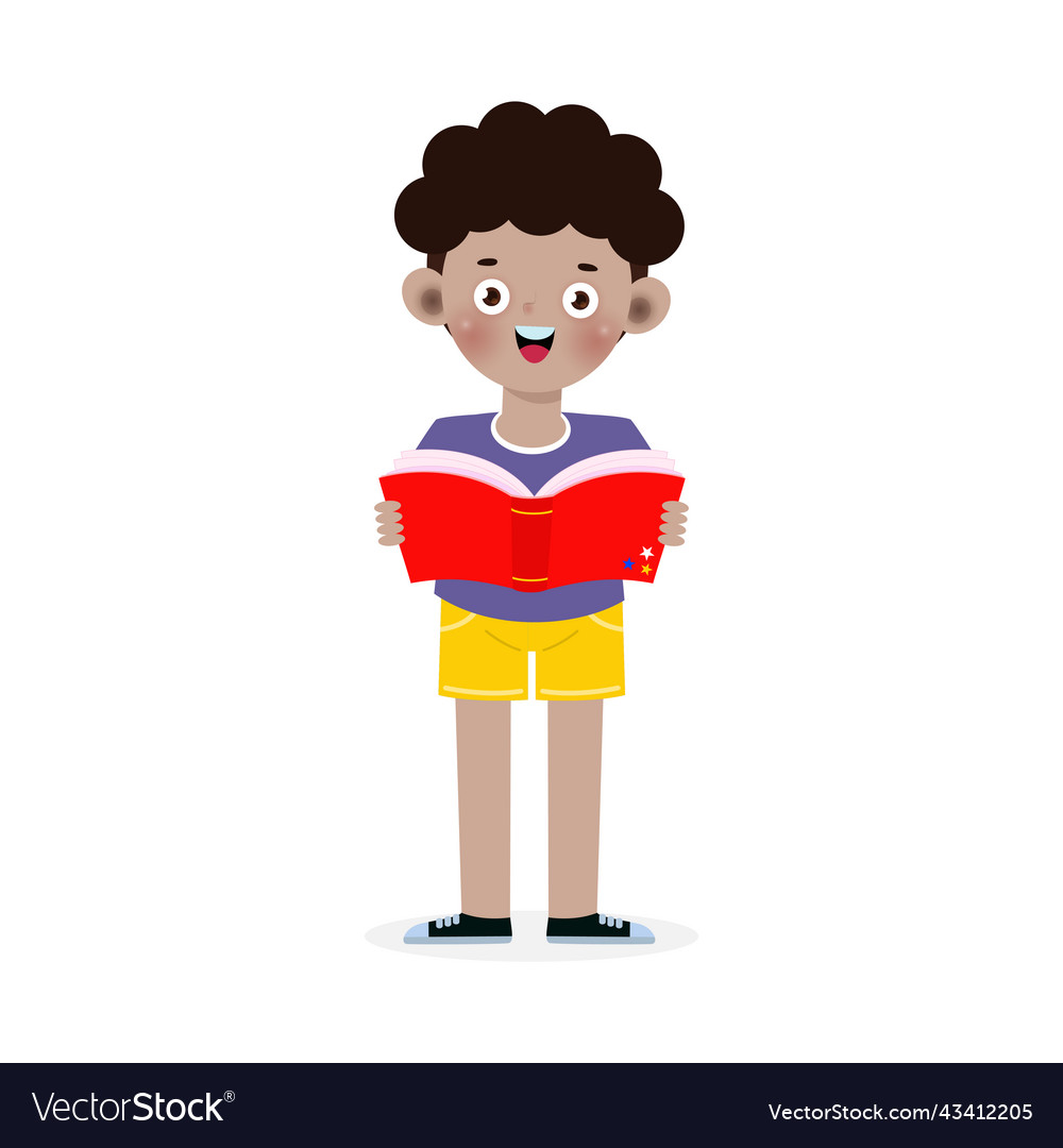 Kids reading book children education Royalty Free Vector