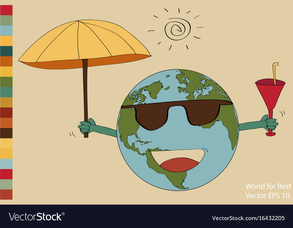 World Map Earth Globe For Rest Concept Royalty Free Vector