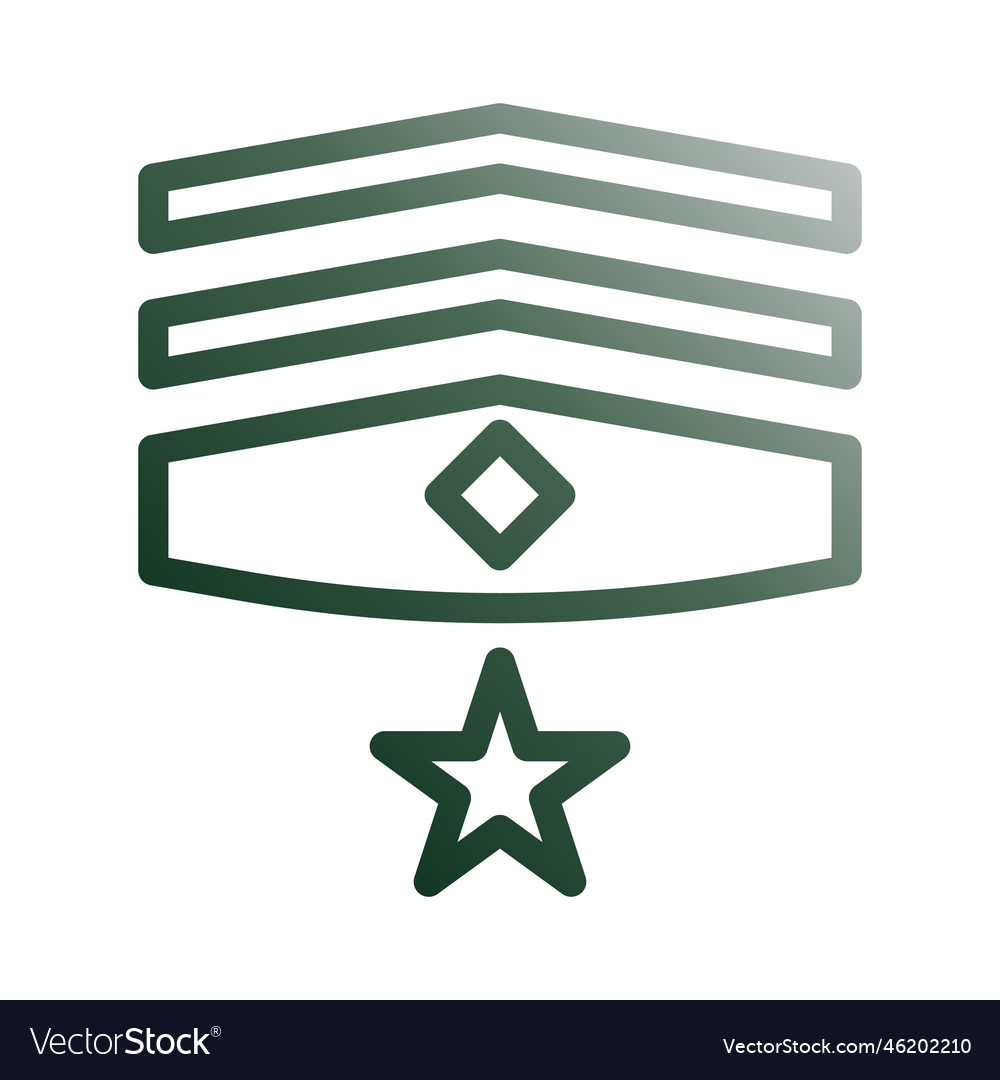Badge icon gradient green white style military Vector Image