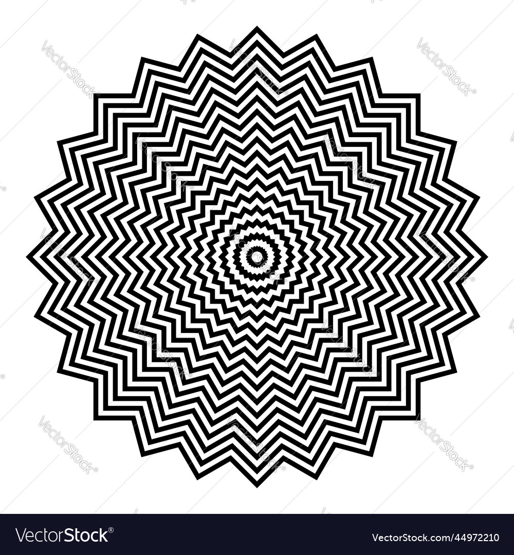 Circle Zig Zag Lines Pattern Royalty Free Vector Image