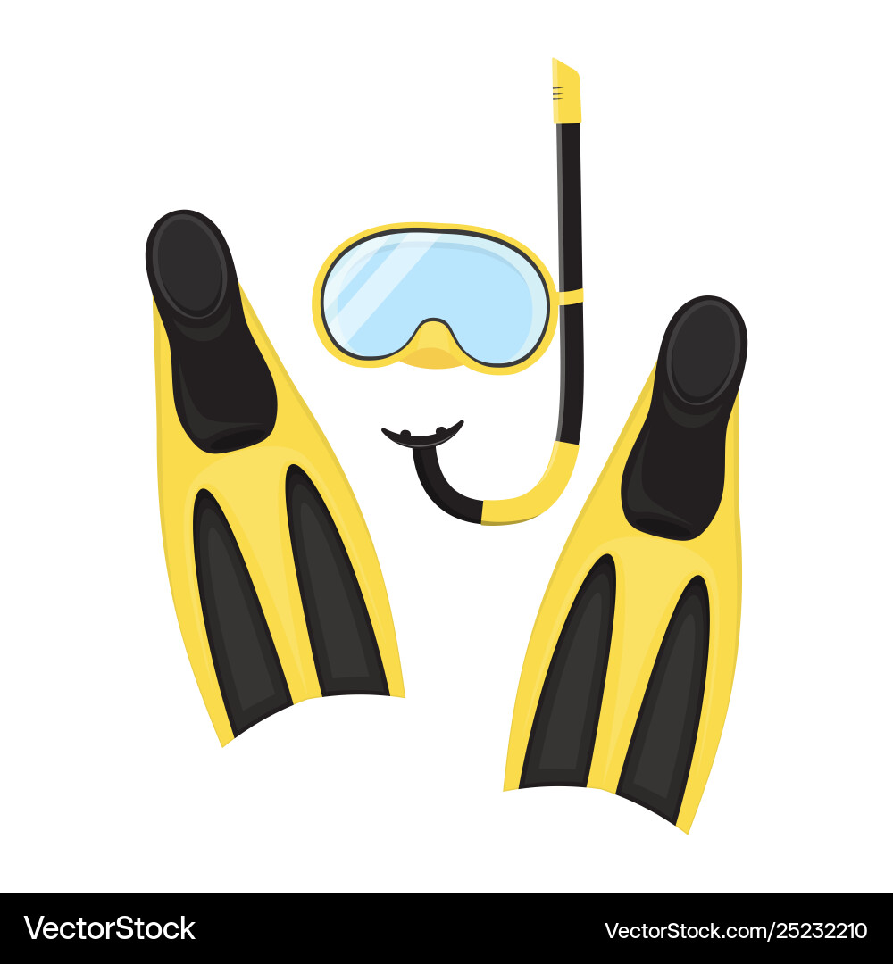 Diving equipment elements set Royalty Free Vector Image