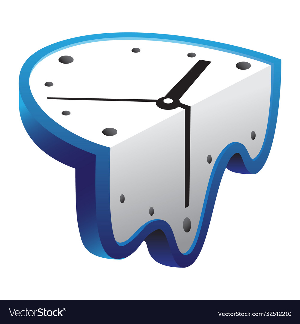 Melting clock metaphorical image lost time Vector Image