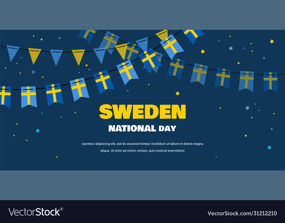 National day sweden independence day Royalty Free Vector