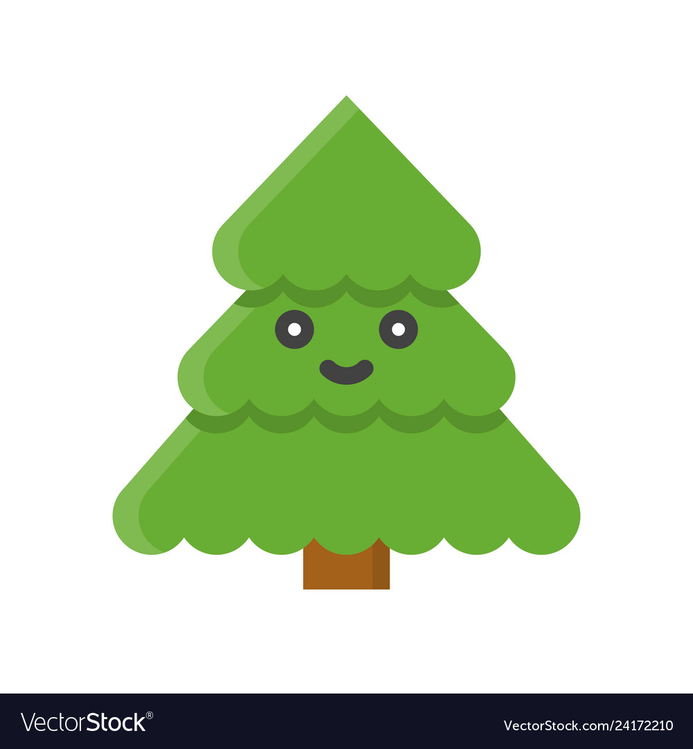 Pine isolated spring season flat icon