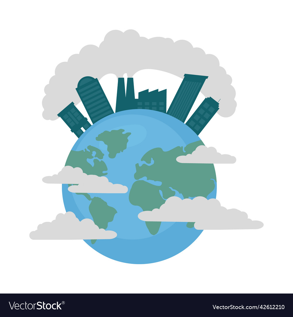 Polluted earth planet Royalty Free Vector Image