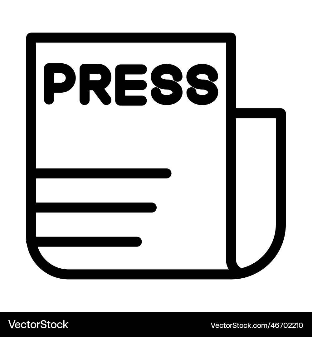 Press releases thick line icon for personal Vector Image