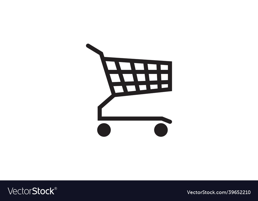 Shopping cart icon in trendy flat design graphic Vector Image