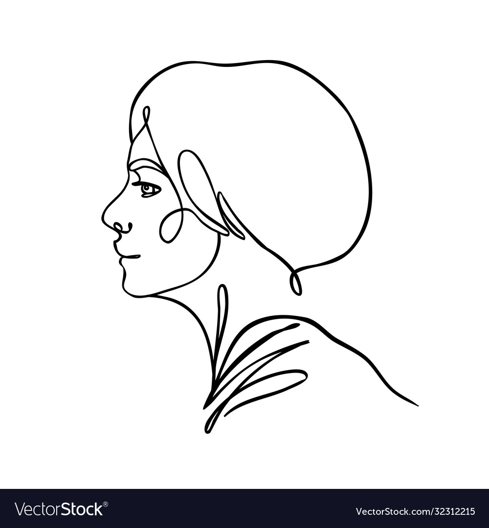 Abstract portrait young pretty woman Royalty Free Vector