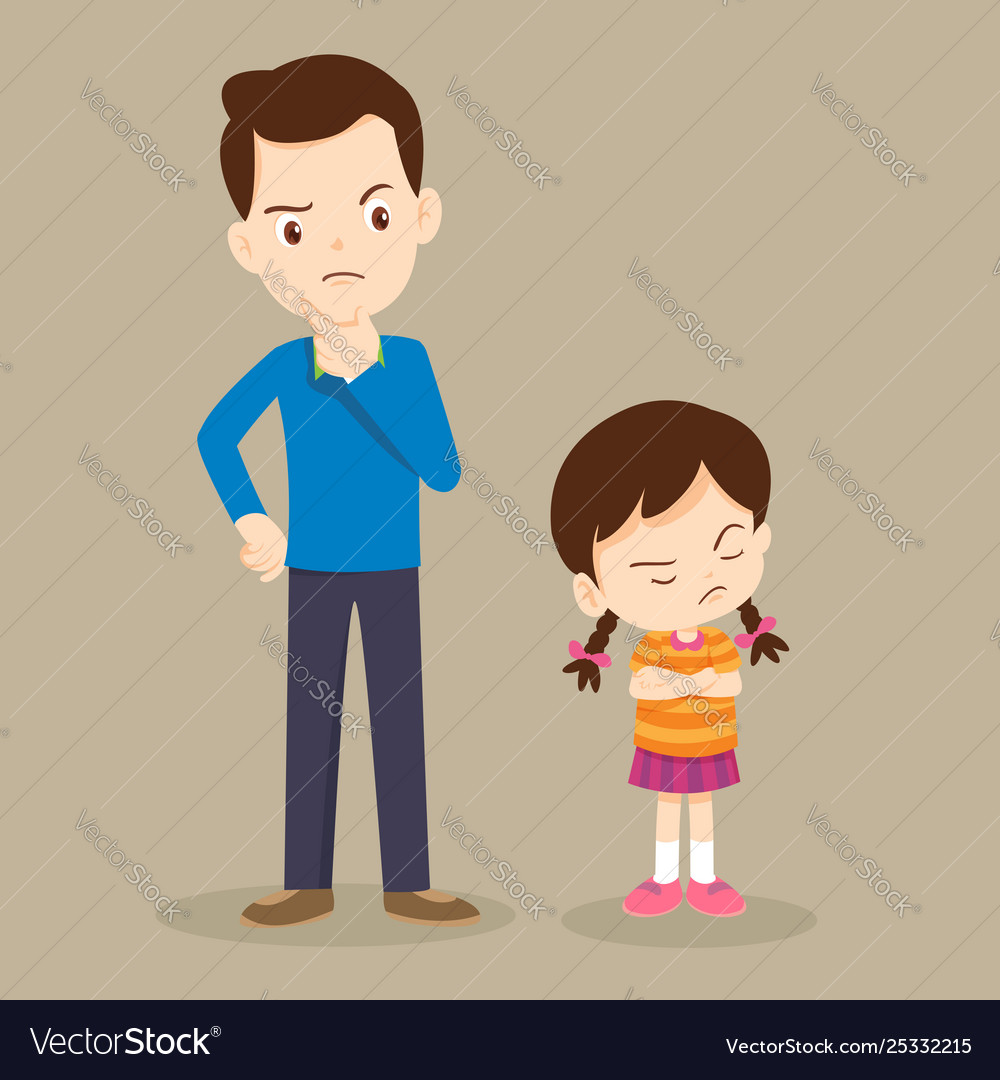 Angry girl and teacher Royalty Free Vector Image