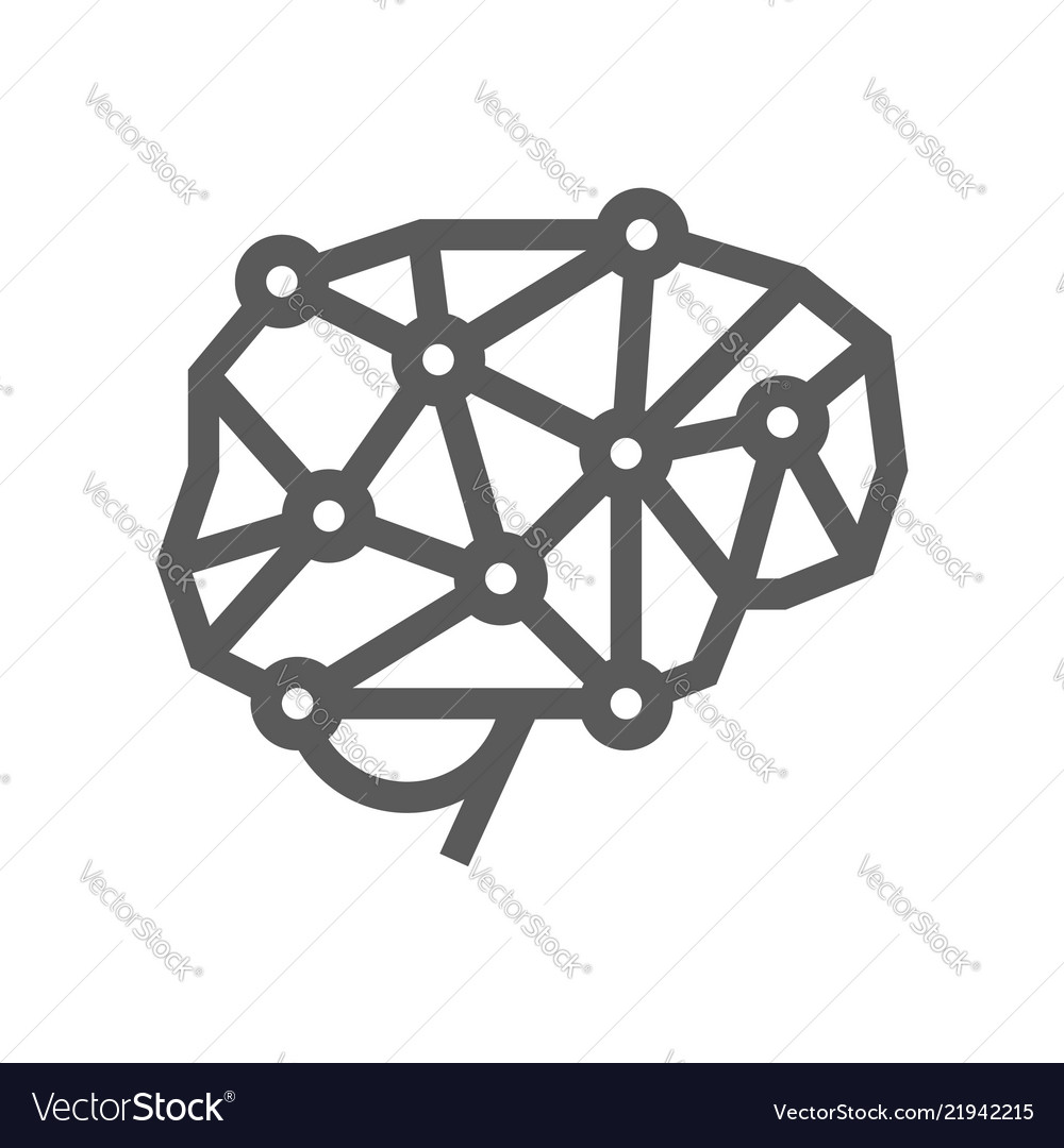 Artificial intelligence line icon Royalty Free Vector Image