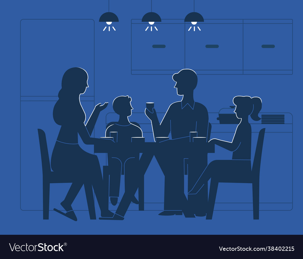 Family at dinner table Royalty Free Vector Image