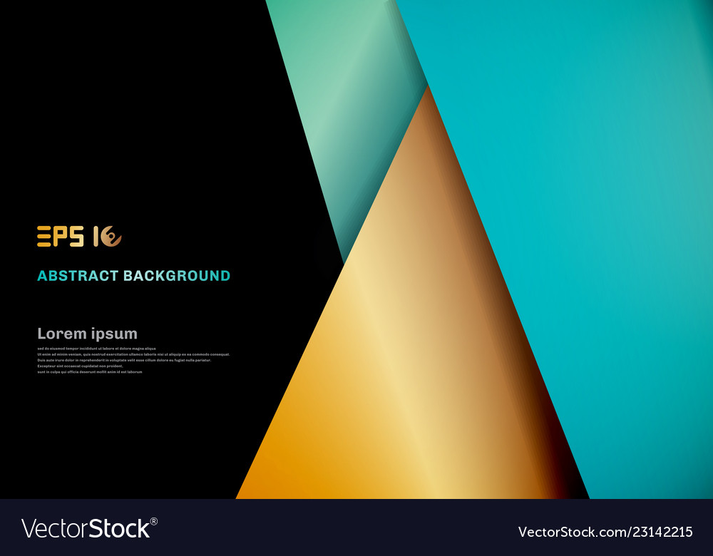 Modern Template Blue Gold Color Geometric Vector Image